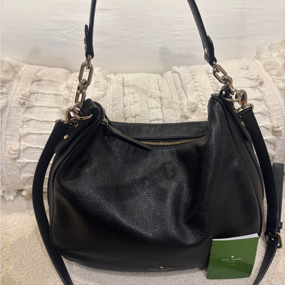 Kate Spade Black Pebbled Leather Shoulder Bag